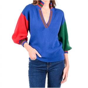 Colorblock Women's Crew Neck Sweater